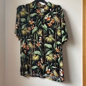 palm tree and flower hawaiian shirt